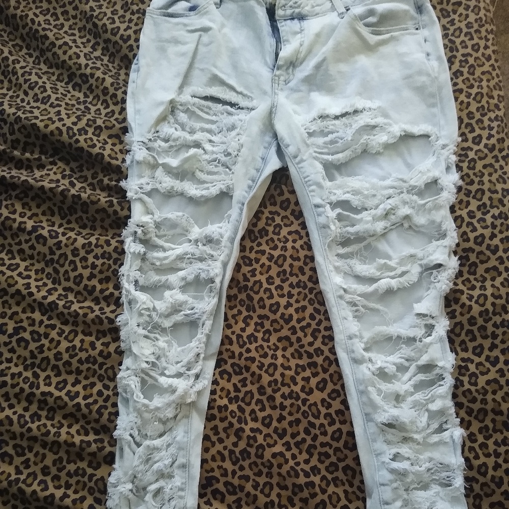 Distressed jeans